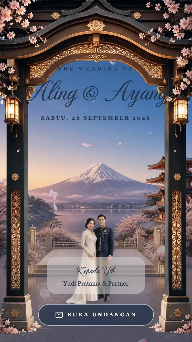 Template undangan Romantic Fuji